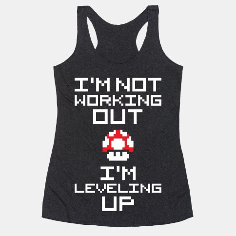 Mario level-up workout clothes. Featured on pinkmitten.com #workoutclothes #exerciseclothes #mariobros #mushroom