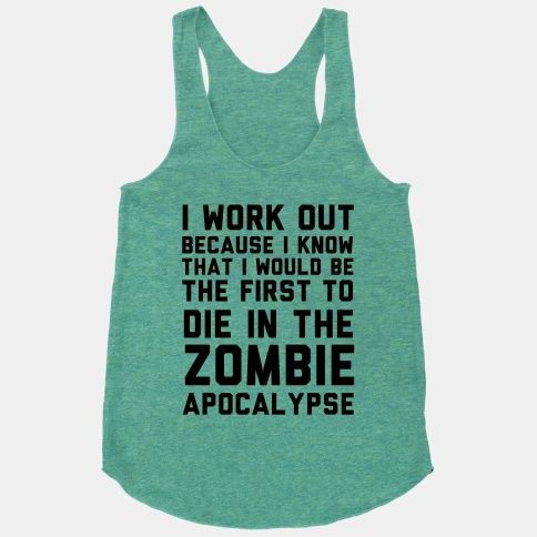 Zombie apocalypse workout clothes. Featured on pinkmitten.com #workoutclothes #exerciseclothes #zombies