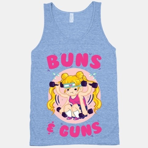 “Buns &Guns” Sailor Moon workout clothes. Featured on pinkmitten.com #workoutclothes #exerciseclothes #sailormoon