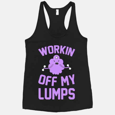 Workin’ Off My Lumps workout clothes. Featured on pinkmitten.com #workoutclothes #exerciseclothes #adventuretime