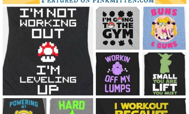 The Ultimate Collection of Geeky Workout Tees! Prepare yourself for the gym in geek style. As featured on pinkmitten.com - geek chic for the win! #workoutclothes #exerciseclothes