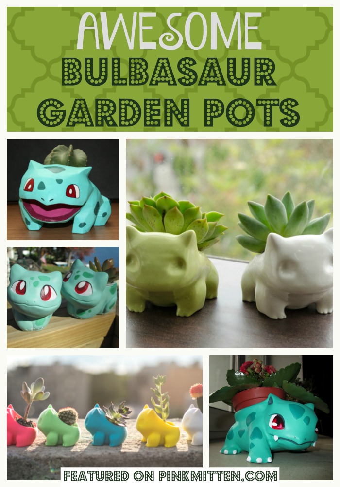 Collection of the Best Bulbasaur Pokemon Garden Pots as featured on @pinkmitten. #gardenpot #flowerpot #plantpot #Pokemon #bulbasaur