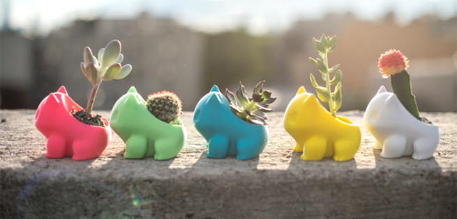 3D Printed Bulbasaur Pokemon Garden Pot as featured on @pinkmitten. #gardenpot #flowerpot #plantpot #Pokemon #bulbasaur